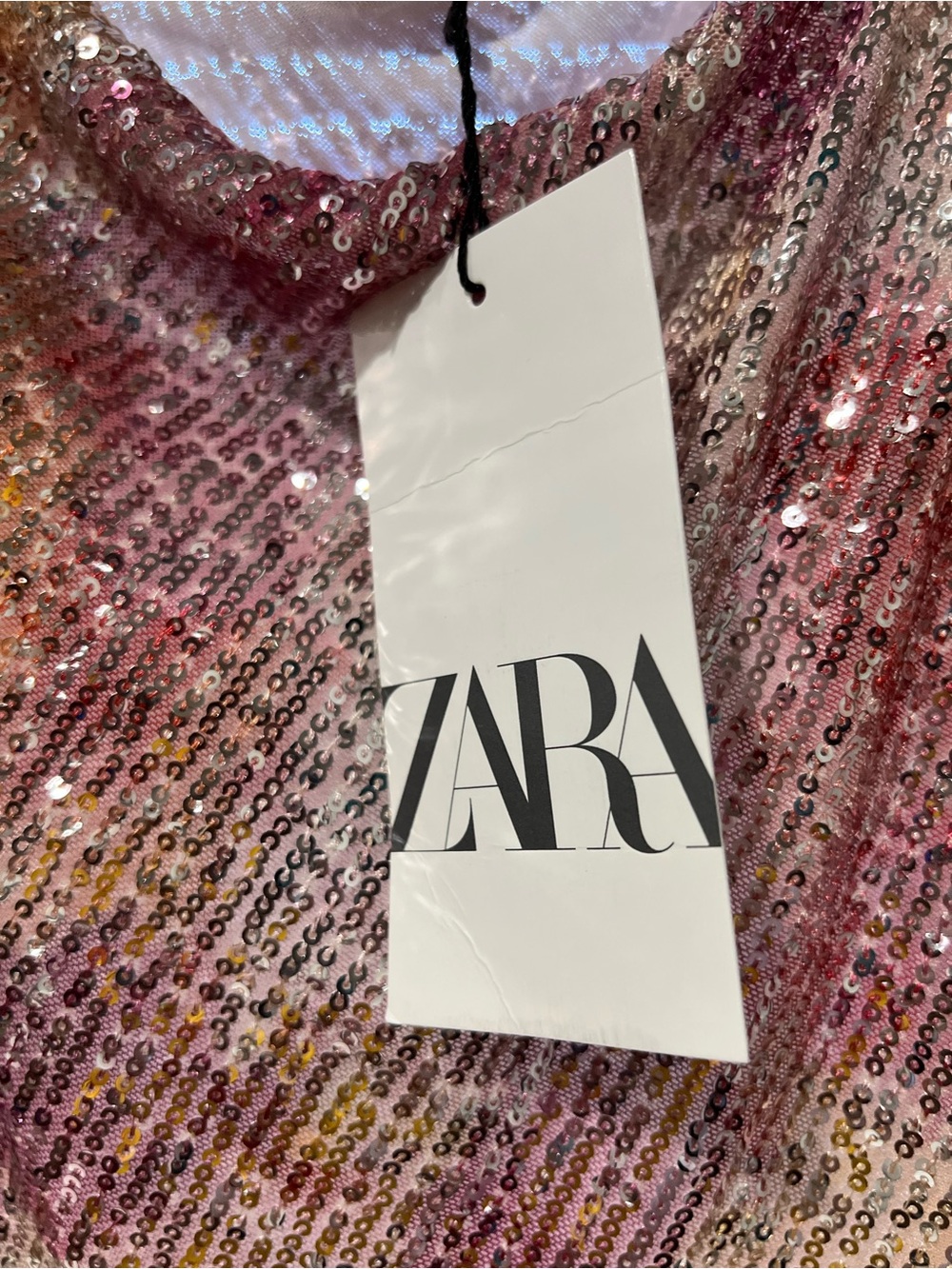 Zara Blogger Favorite Multicolor Sequin Halter Maxi Dress Size Small NWT - Picture 6 of 7